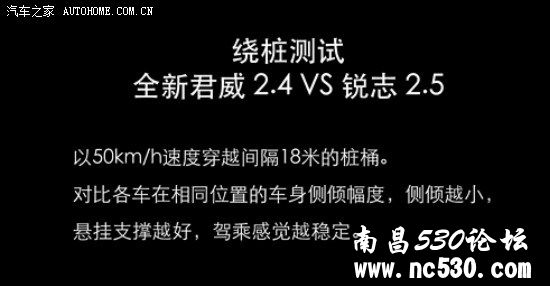 全新君威2.4和锐志2.5在绕桩的对比测试